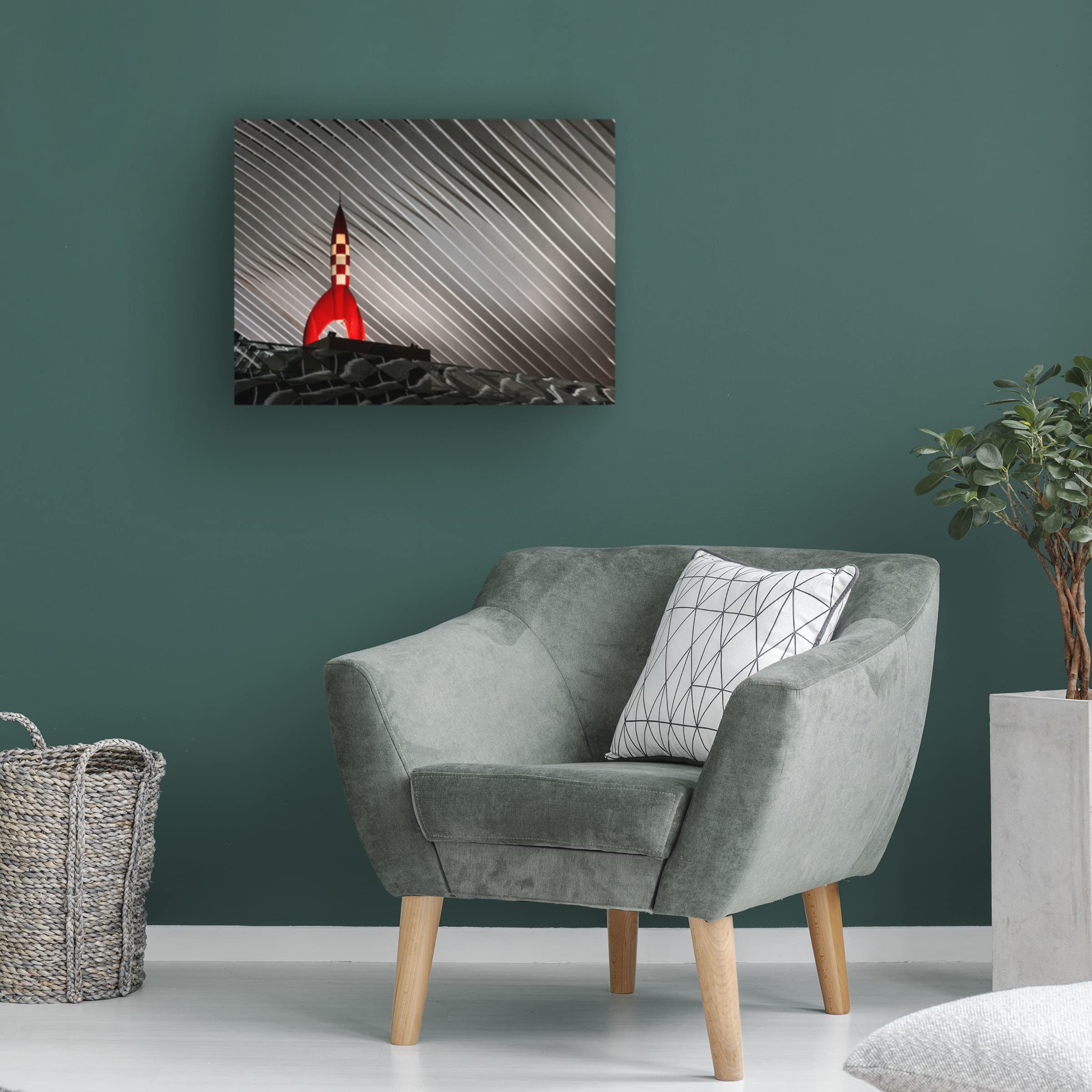 Trademark Fine Art 'Night Launch' Canvas Wall Art by Jef Van Den Hende - Space Themed Home Decor for Living Room, Bedroom & Office