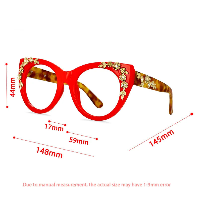 CCspace Women's Full Rim Cat Eye Plastic Reading Glasses +1.00 to +3.50 Strength - Stylish Lightweight Frames for Reading, Computer Work & Office Use