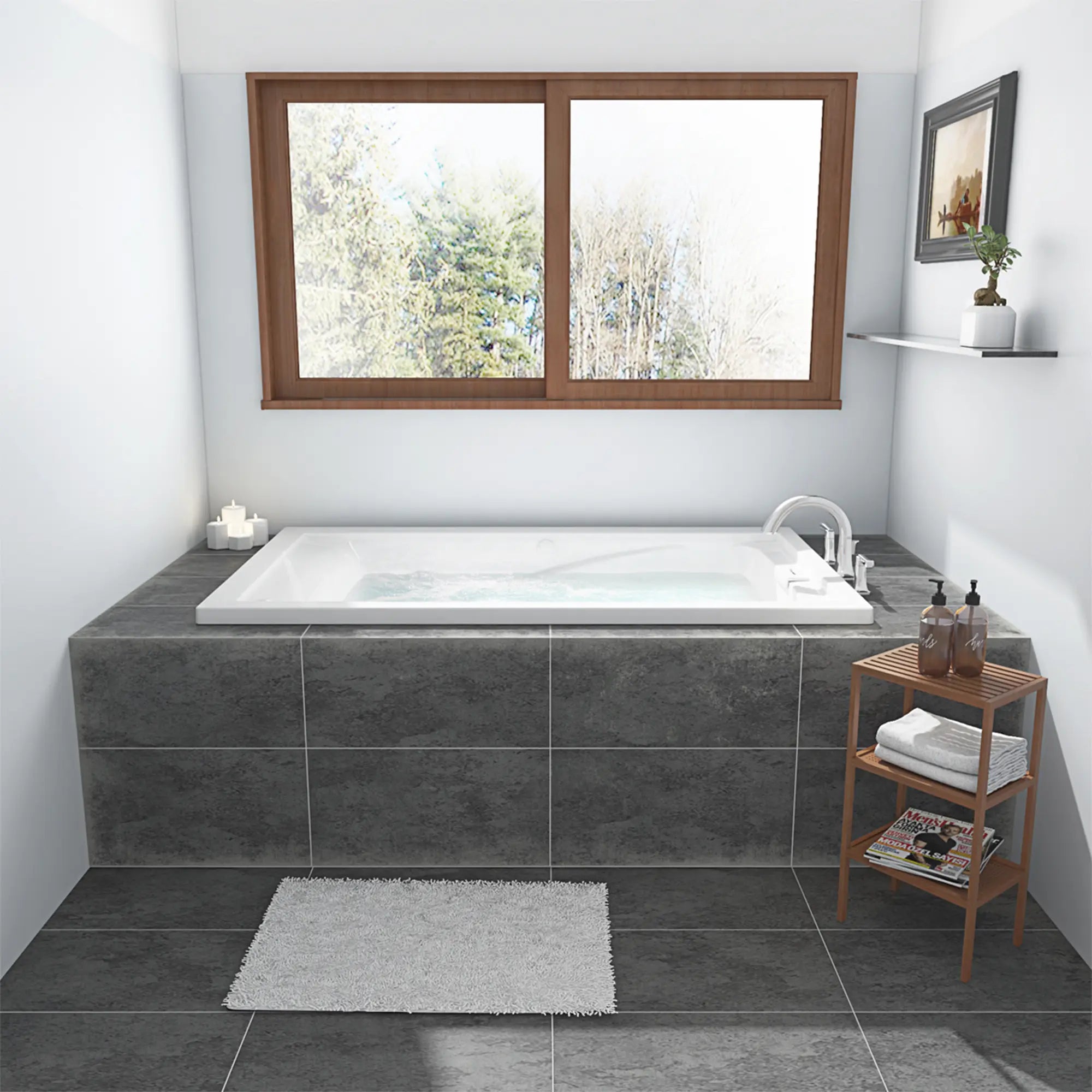EverClean 60x36 Inch Whirlpool Bathtub - Premium Acrylic Drop-In Soaking Tub with Water Jets for Relaxation - Perfect for Master Bathroom, Spa Retreat & Luxury Home Renovation