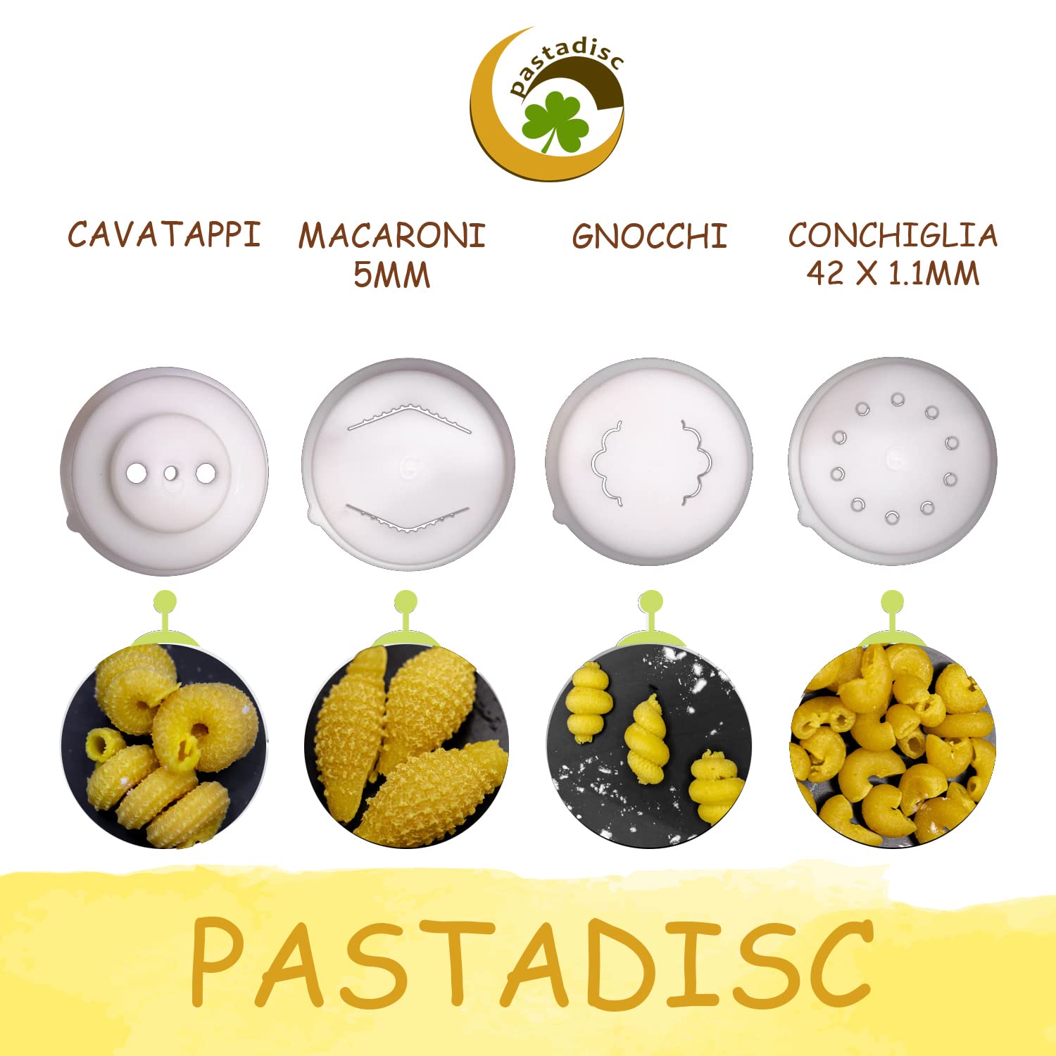 Philips Avance Pasta Maker Attachment - 4-in-1 Pasta Disc Set for Cavatappi, Macaroni, Gnocchi & Conchiglia | Compatible with Philips Pasta Machines | Perfect for Homemade Italian Pasta, Family Dinners & Restaurant-Style Meals