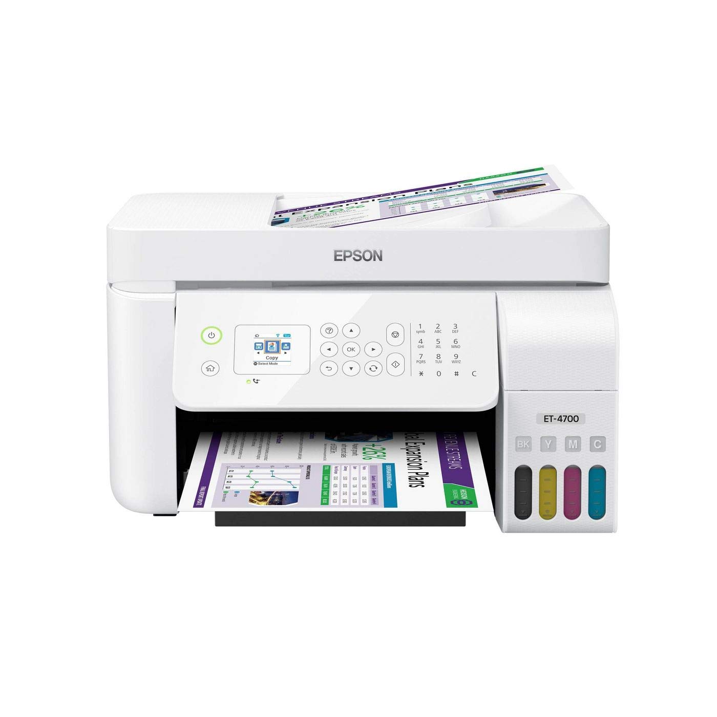 Epson EcoTank ET-4700 Wireless All-in-One Supertank Inkjet Printer with Scanner, Copier & Fax - High-Yield Printing for Home Office & Small Business Use