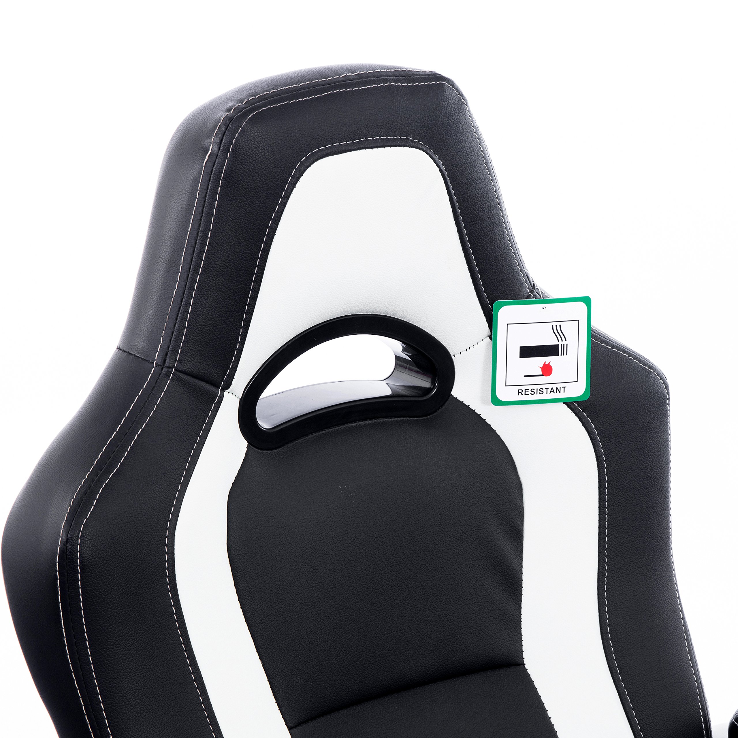 Premium Black & White Racing Style Swivel Office Chair - Ergonomic Gaming & Work Desk Chair for Home & Office Use