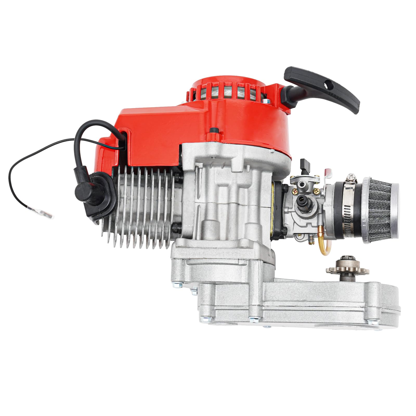 49CC 2 Stroke Racing Engine Motor - Single Cylinder Pull Start Gasoline Engine for Mini Dirt Bike, ATV & Pocket Bike | Air Cooled Big Bore Performance | Perfect for Engine Kits & Off-Road Racing Upgrades