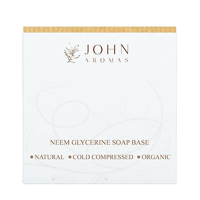JOHN AROMAS Neem Glycerin Soap Base 500g - Moisturizing & Nourishing Soap for Clear Skin | Treats Acne, Pimples & Dark Spots | Natural Beauty Enhancement | Perfect for Daily Skincare & Spa Treatments