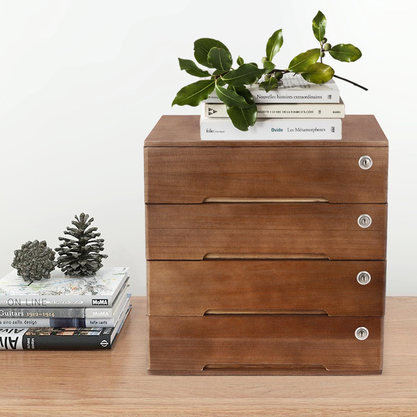 Lockable Wooden File Cabinet for Office - 15.75