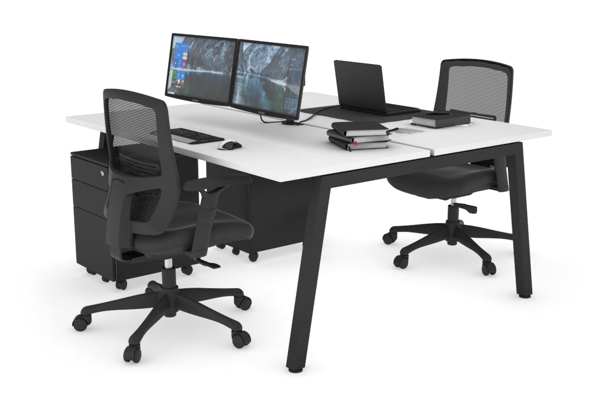 Quadro 2 Person Office Workstation Desk [1600L x 700W] - Perfect for Shared Workspaces & Home Offices