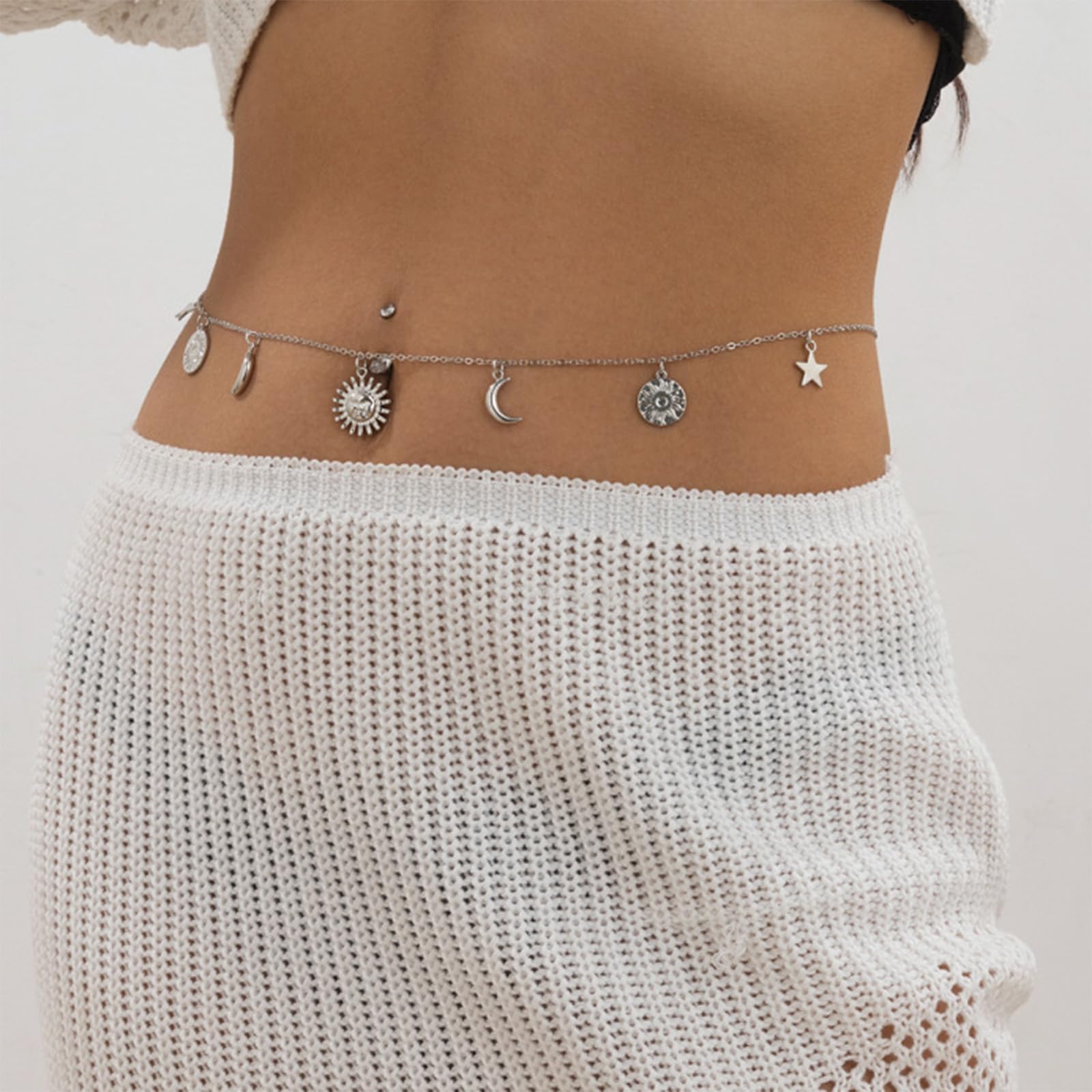 Elegant Women's Body Chain Jewelry - Starfish Design Waist Chain & Belly Beads for Summer - Perfect Beach Accessory & Boho Gift for Women - Great for Vacations, Music Festivals & Pool Parties
