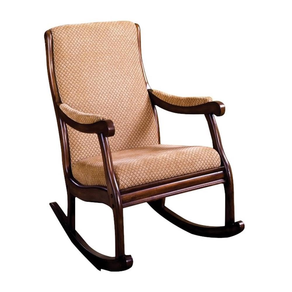Furniture of America Betty Rocking Chair - Antique Oak Finish - Comfortable Rocking Chair for Living Room, Nursery, or Porch Relaxation