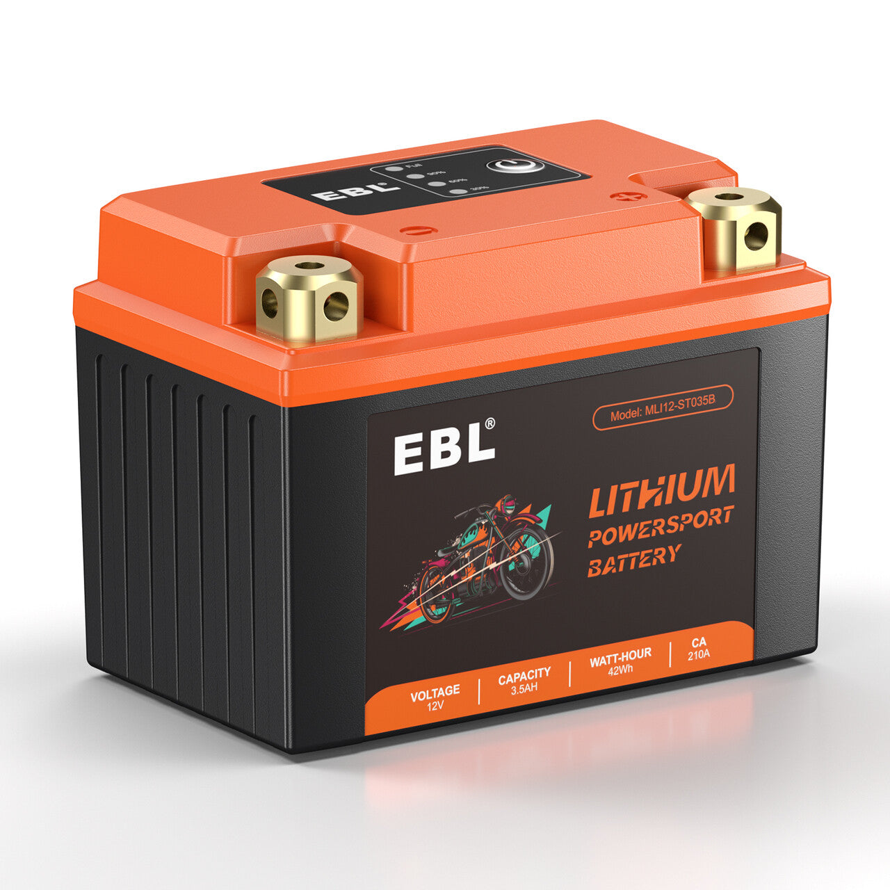 EBL LiFePO4 Lithium Motorcycle Battery 12V 3.5Ah - YTX5L BS Compatible - Lightweight & Long-Lasting Power for Motorcycles, ATVs, Scooters & Powersports Vehicles - Perfect for Off-Road Adventures & Daily Commuting