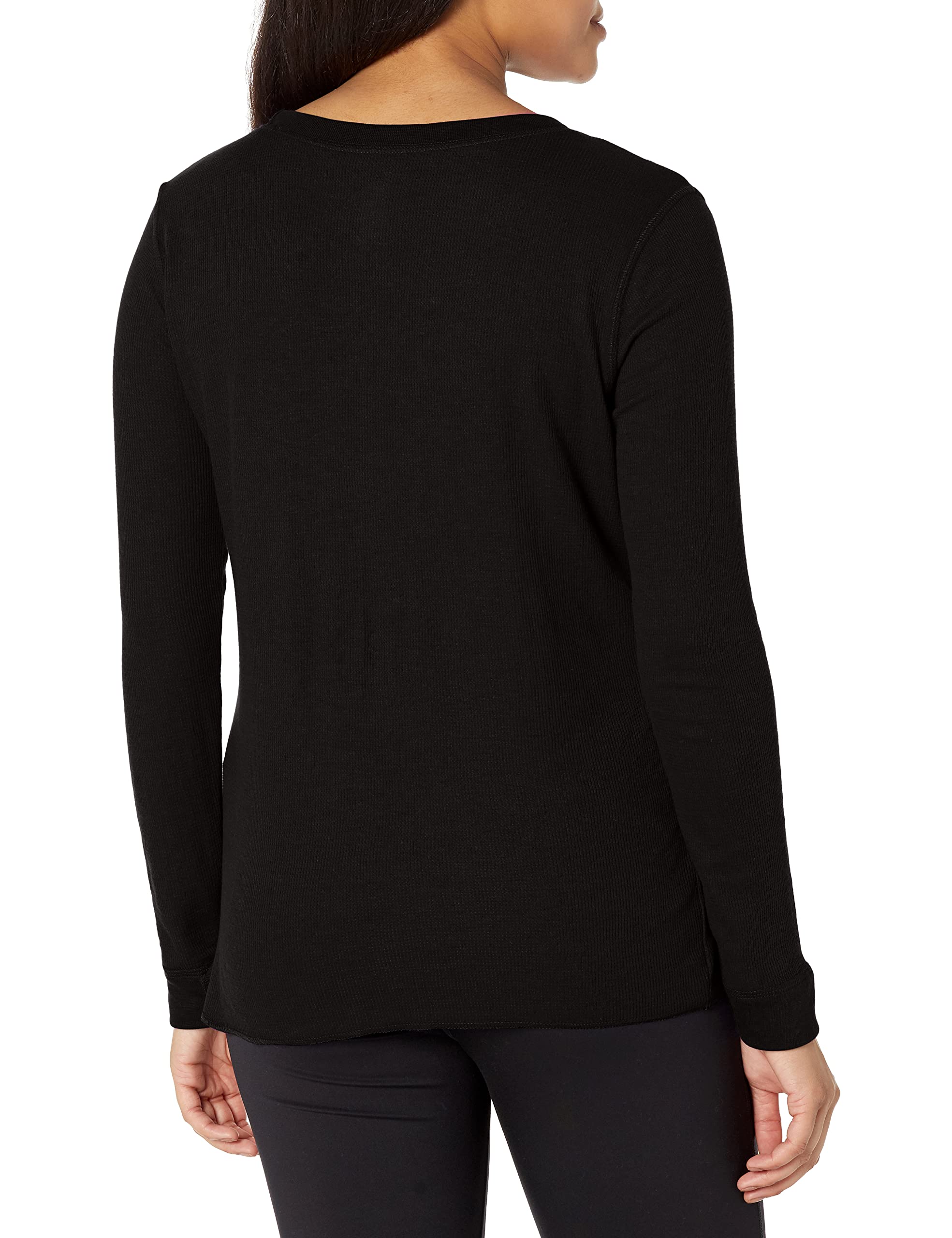 Fruit of the Loom Women's Micro Waffle Premium Thermal Underwear Tee Shirt - Soft Warm Long Sleeve Base Layer for Winter, Cold Weather & Outdoor Activities