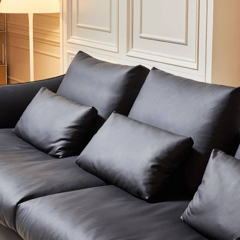 Premium Ink Standard Sofa with Armrest & Hidden Support - Modern Living Room Furniture for Home & Office Comfort