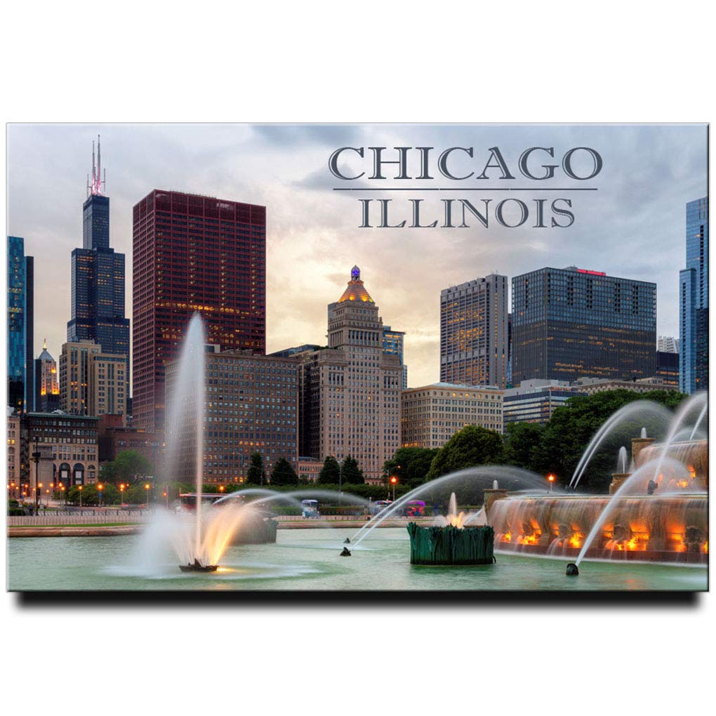 Chicago Fridge Magnet - Illinois Travel Souvenir with Buckingham Fountain Design | Perfect for Collectors, Tourists & Home Decor