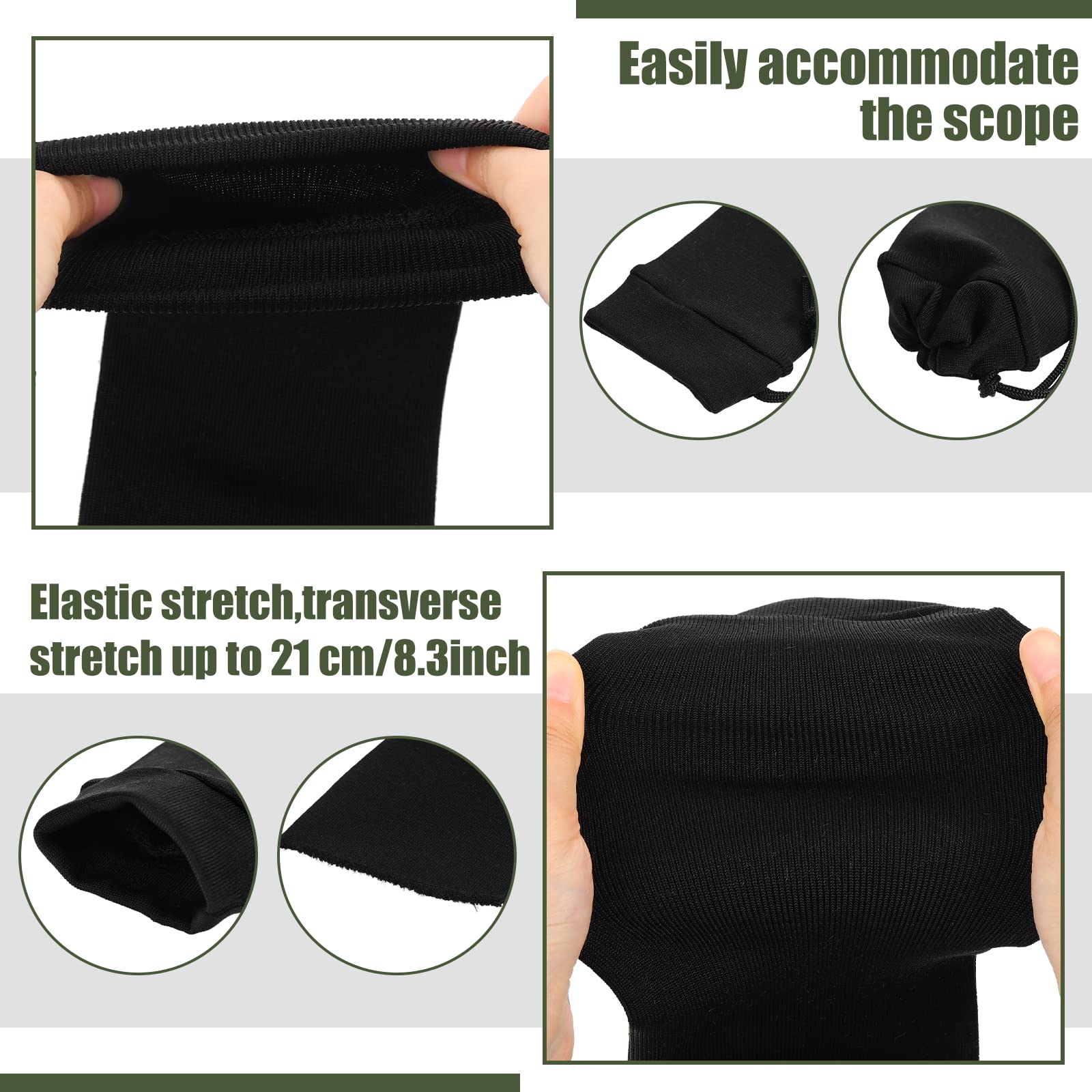 6 Pack 16 Inch Gun Socks - Rustproof Silicone Gun Sleeves with Waterproof Fabric & Drawstring Closure - Tactical Firearm Storage for Hunting, Shooting Range & Gun Safe Organization