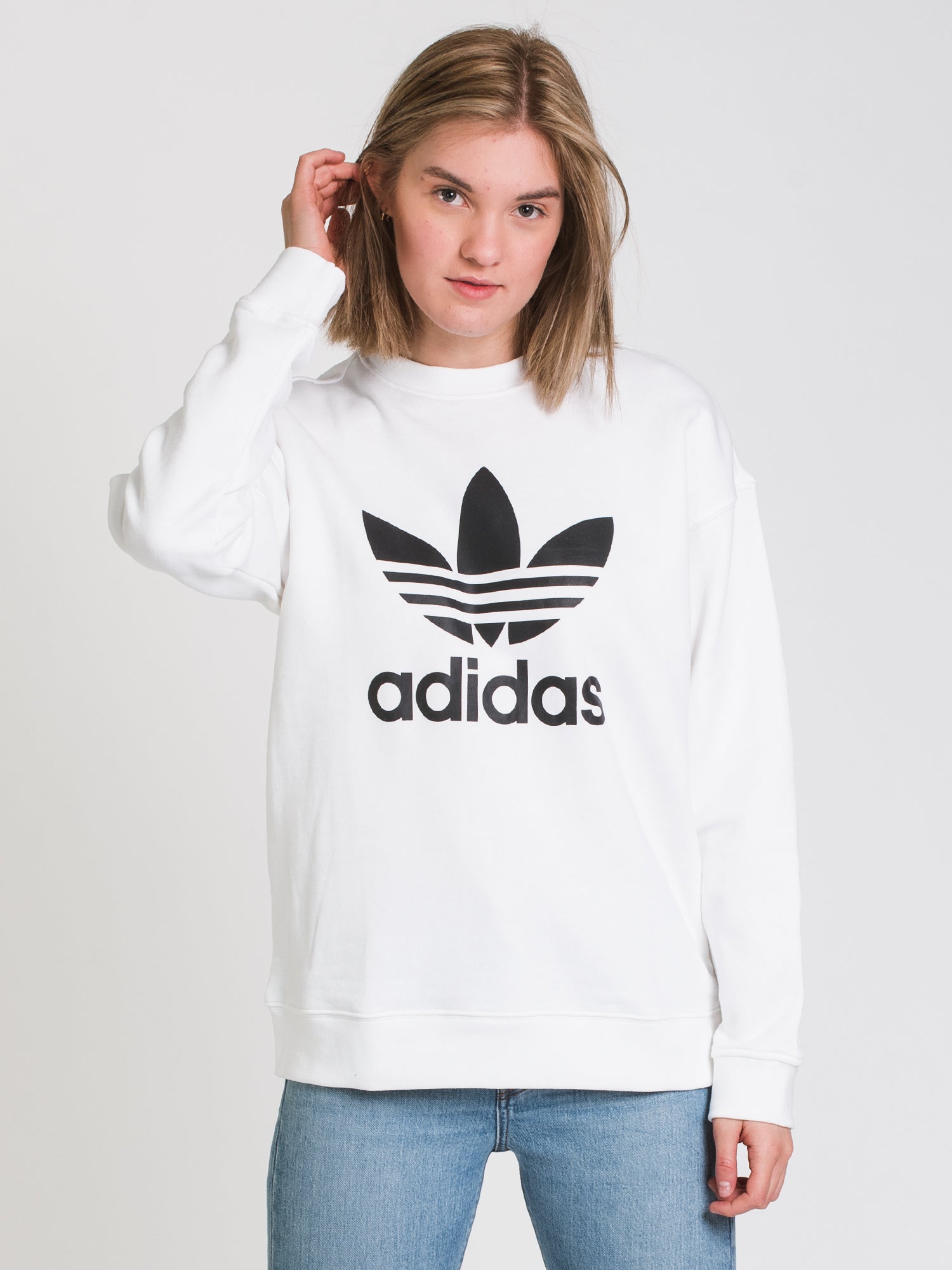 Adidas Trefoil Crew Sweater - Men's & Women's Casual Pullover for Fall & Winter | Clearance Sale | Perfect for Outdoor Activities & Streetwear Fashion