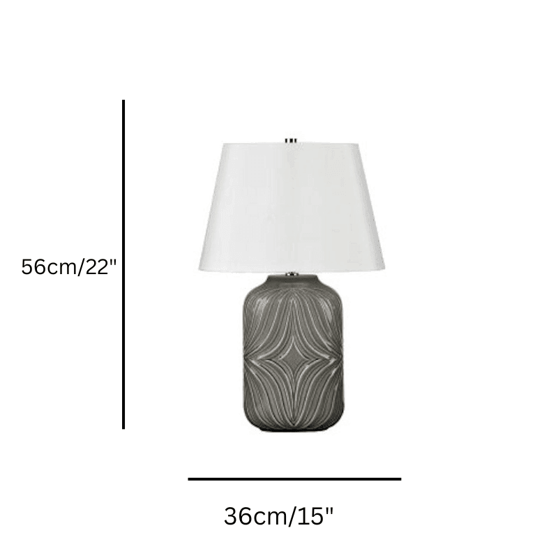 Elstead Muse Ceramic Table Lamp - Modern Home Decor Lighting for Living Room, Bedroom & Office - Elegant Accent Lamp with Fabric Shade