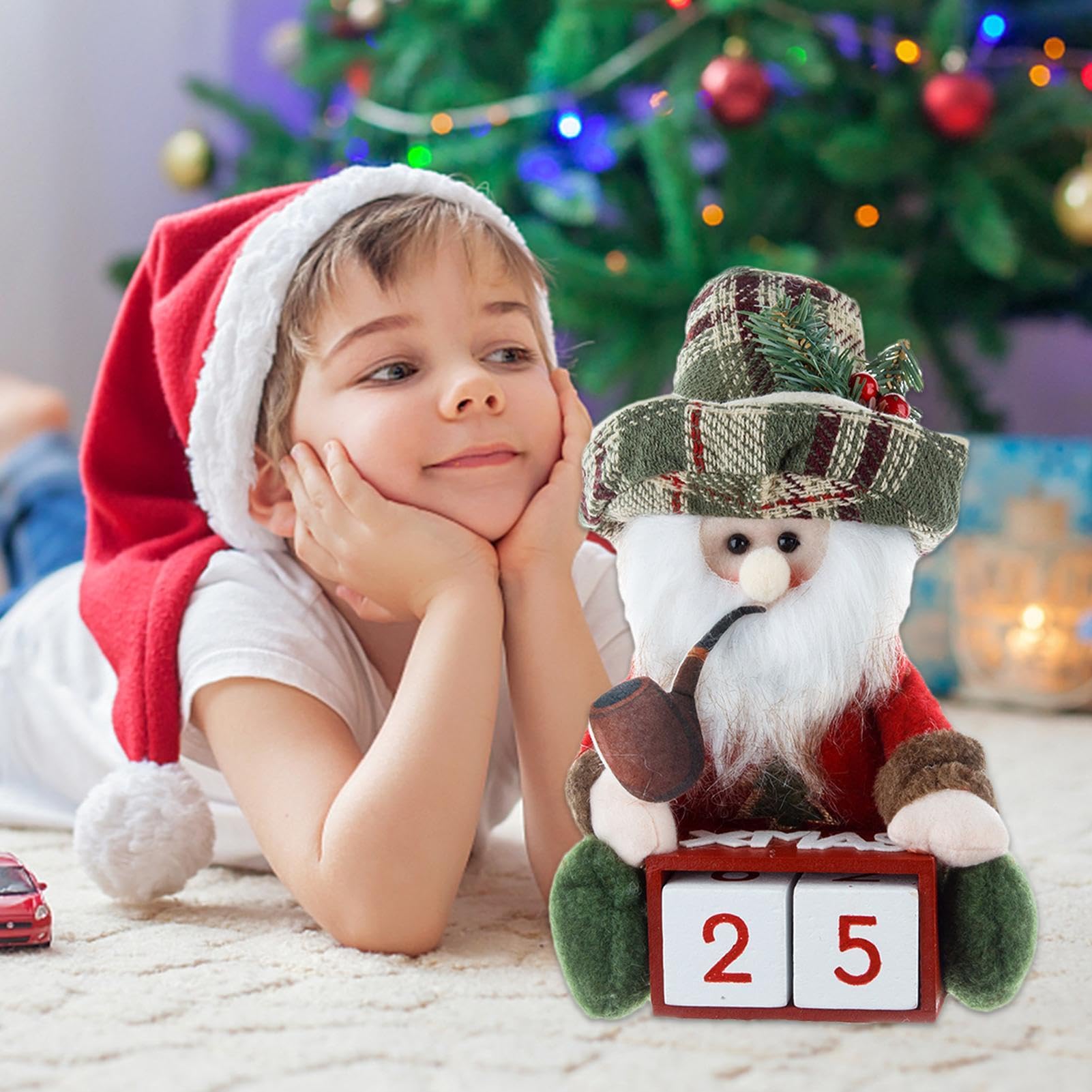 Christmas Countdown Calendar - Santa Themed Festive Holiday Advent Calendar for Kids & Family | Perfect for Home Decor, Gift Giving & Christmas Traditions