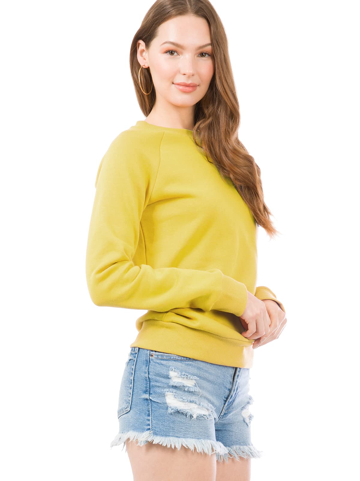 Olivia Women's Soft Fleece Pullover Sweatshirt - Comfortable Crewneck Fall Top for Casual Wear, Lounge & Outdoor Activities