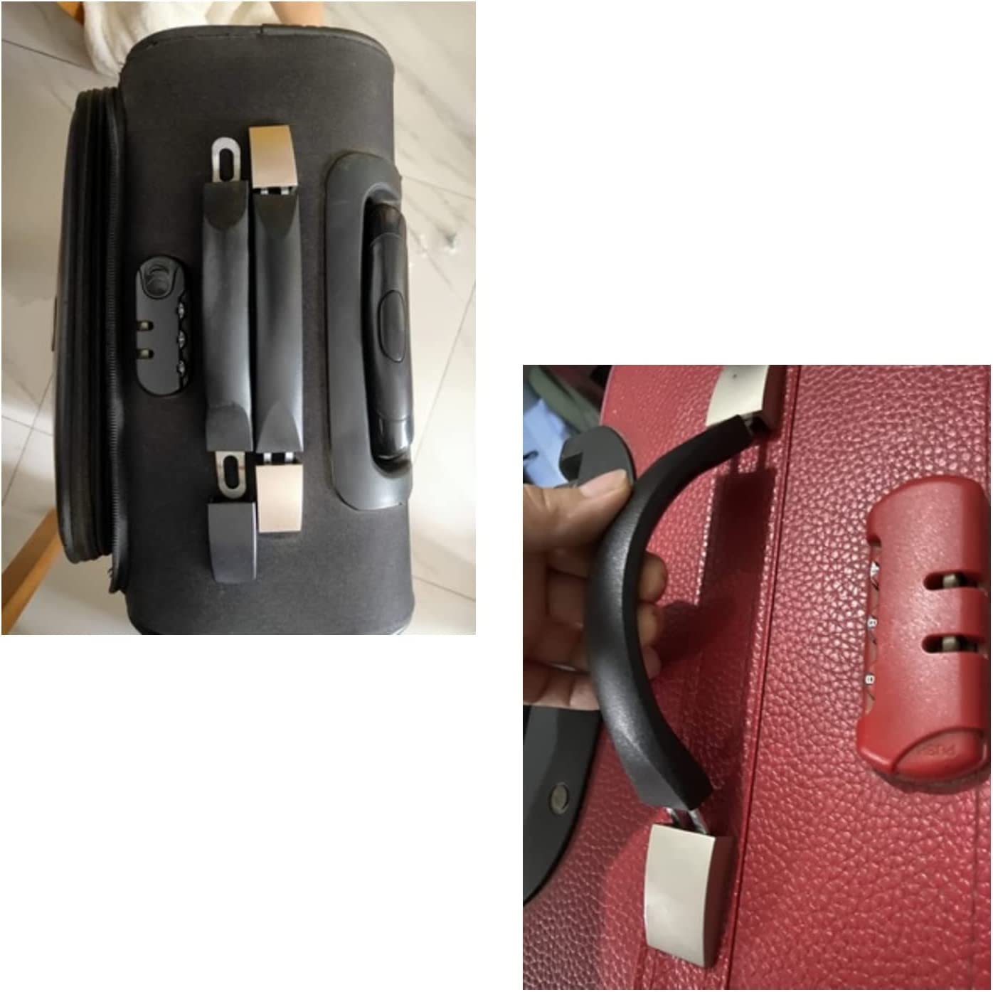 Bettomshin 2-Pack Black Plastic Luggage Handle Replacement - 7.91