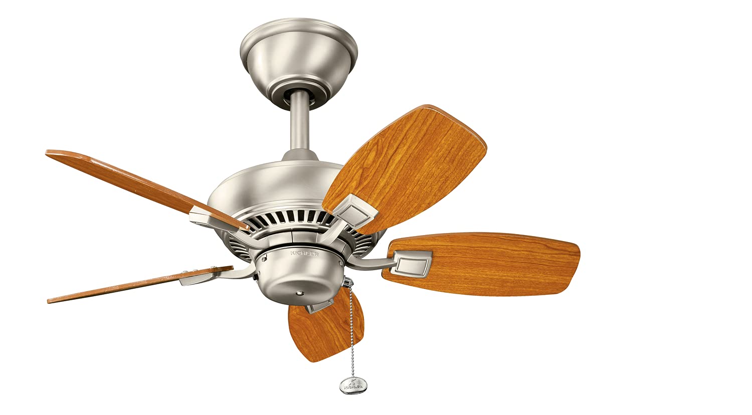 Kichler 300103NI 30-Inch Brushed Nickel Ceiling Fan with Light - Modern Canfield Design for Living Room, Bedroom & Office