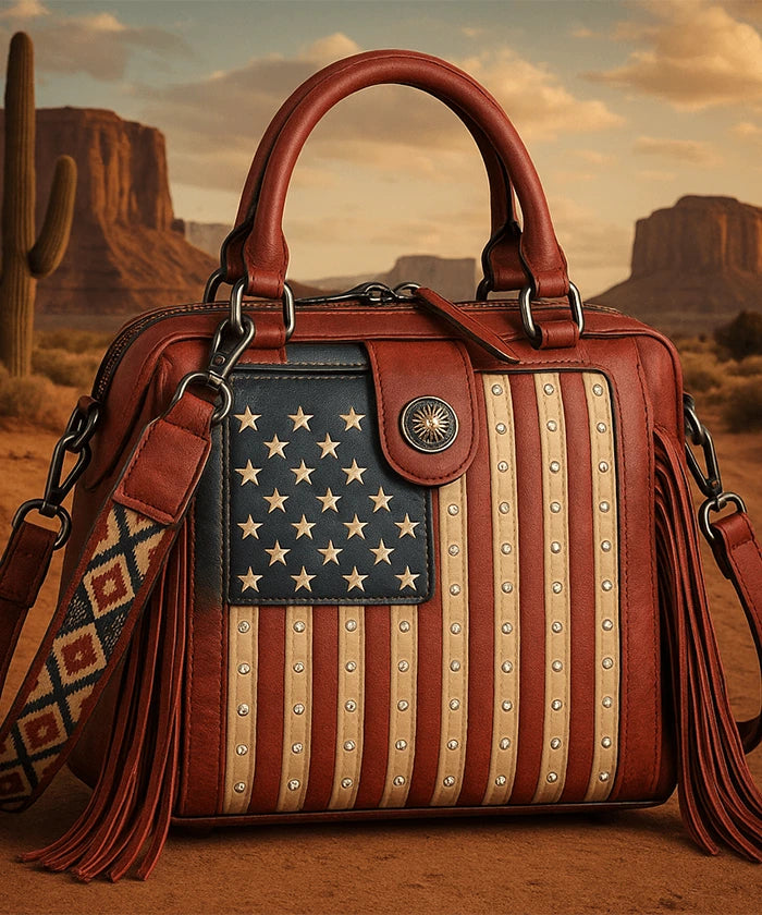 Montana West Liberty Doctor 3 Way Crossbody Bag - Limited Edition Patriotic Fringe Handbag for Women | Perfect for Work, Travel & Casual Outings