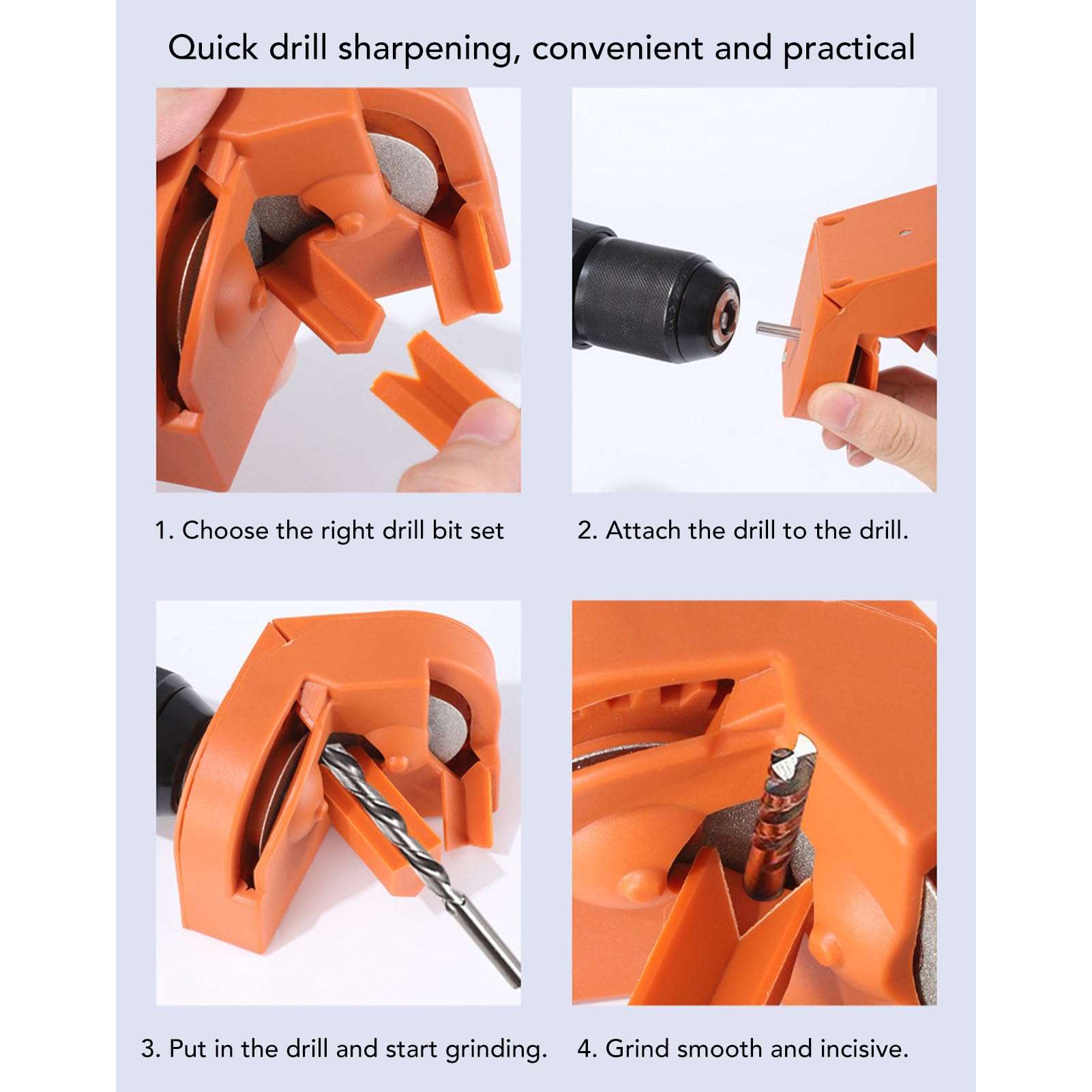 Professional Electric Drill Bit Sharpener - Multipurpose Grinder for All Drill Bits, Portable ABS Grinding Tool | Perfect for DIY, Woodworking & Metalworking Projects