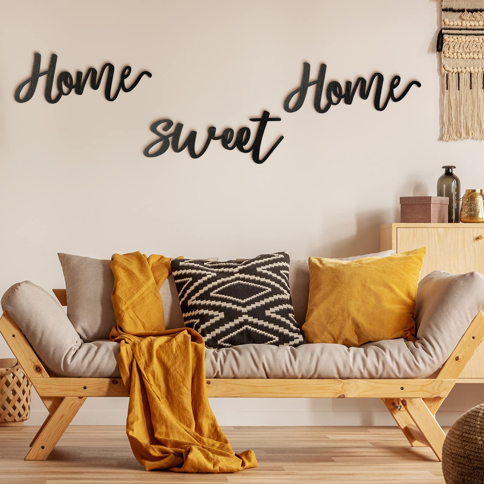 Rustic Wooden Home Sweet Home Sign - 3D Wall Art Decor for Living Room, Bedroom & Kitchen | Handmade Wood Wall Hanging for Farmhouse & Cozy Home Decor