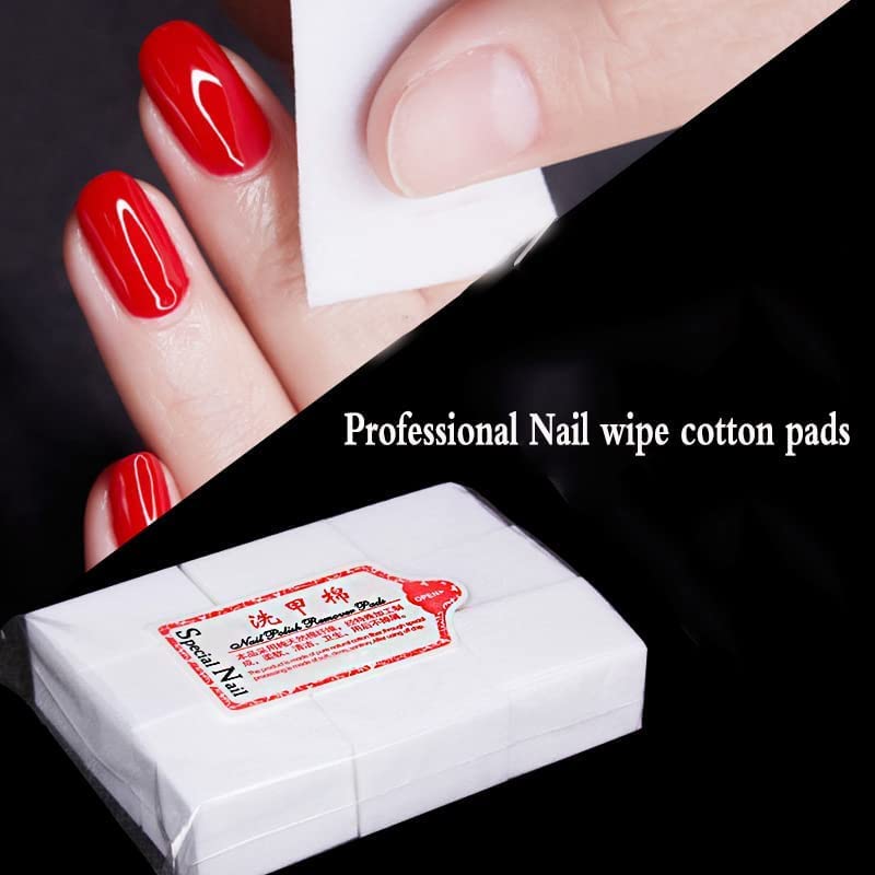 KIRA 1000 Pcs Lint-Free Nail Cotton Pads - Gel Polish Remover, Eyelash Extension Glue Cleaning Wipes for Professional & At-Home Nail Care | Nail Art, Manicure & Salon Use