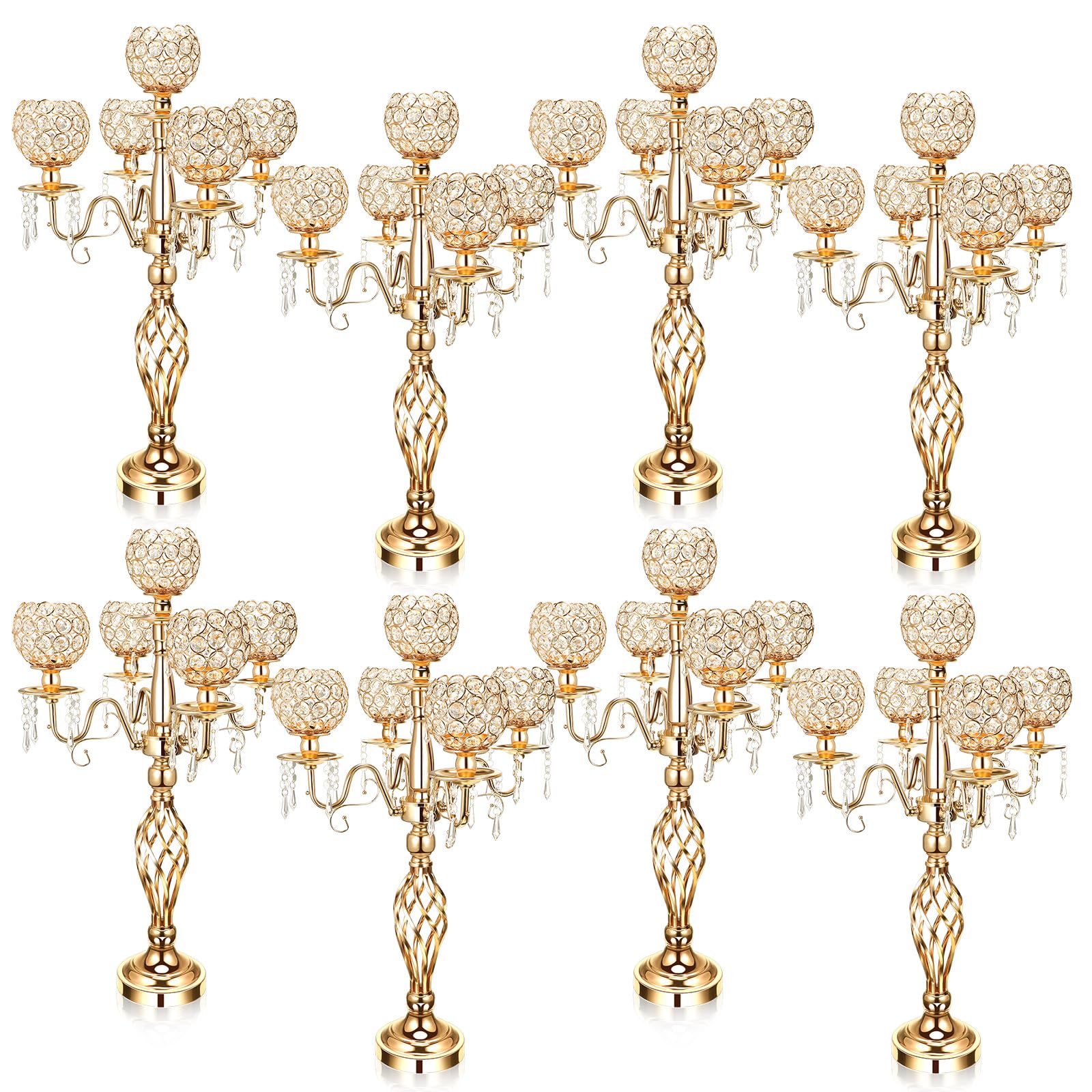 5-Arm Crystal Candelabra Centerpiece - 27