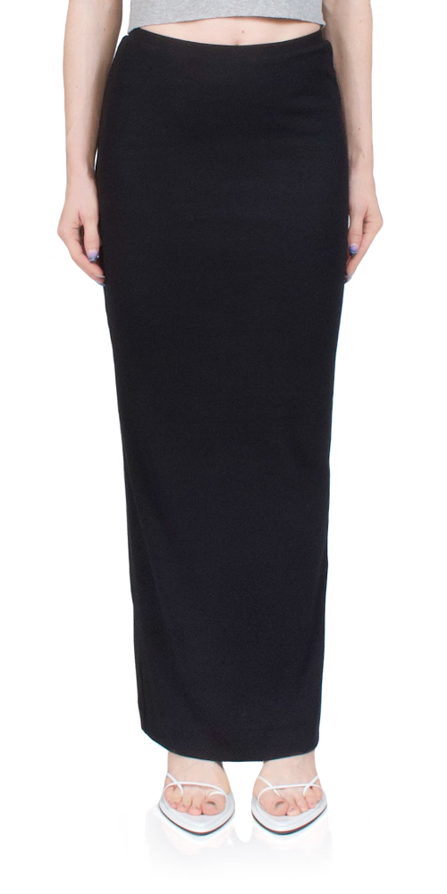 Emma Butter Rib Skirt - Soft Stretchy Black Midi Skirt for Women | Perfect for Work, Date Night & Casual Outfits