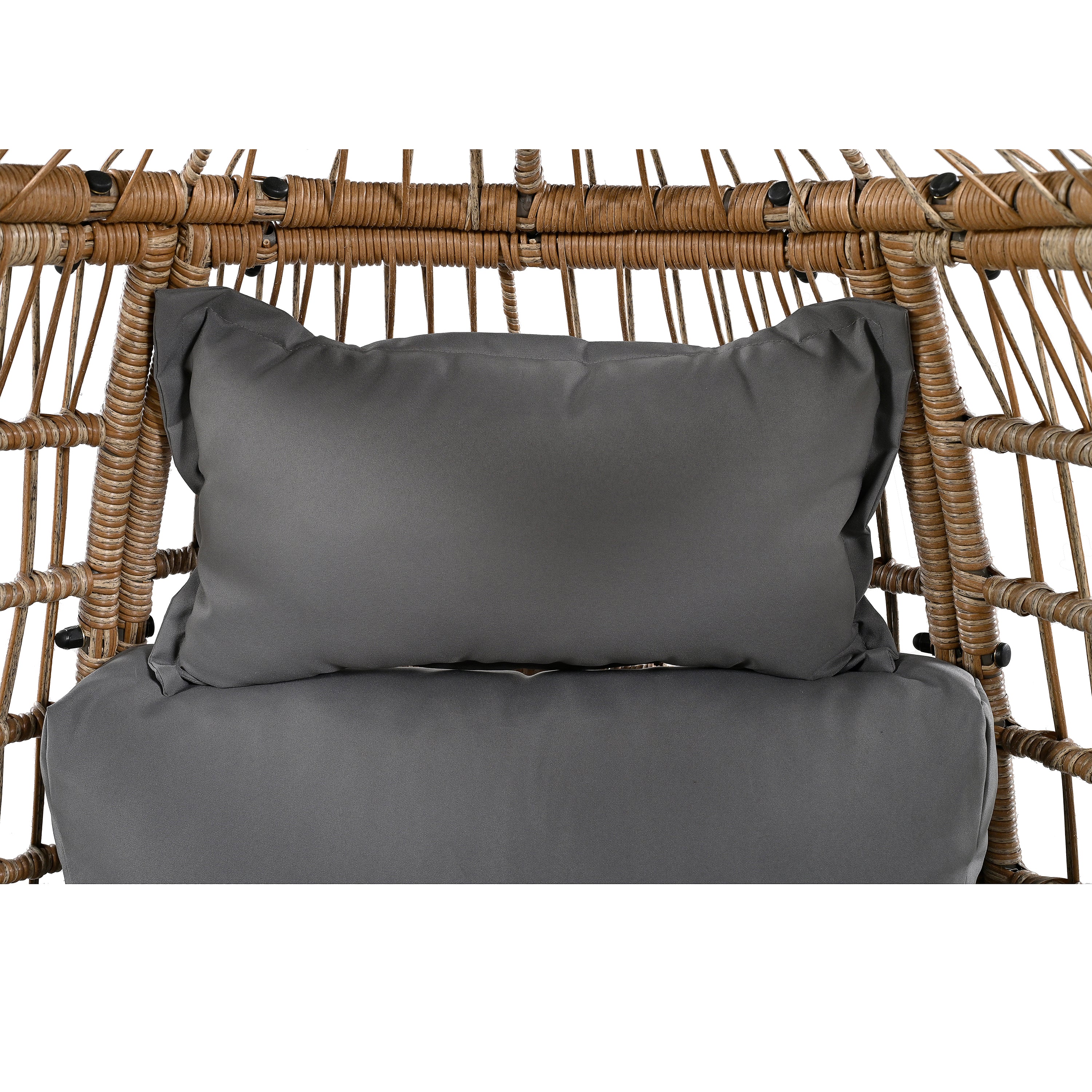 Outdoor Swivel Rocking Chair with Cushions - Rattan Egg Patio Chair for Balcony, Poolside, Garden - Perfect for Relaxing, Lounging & Sunbathing