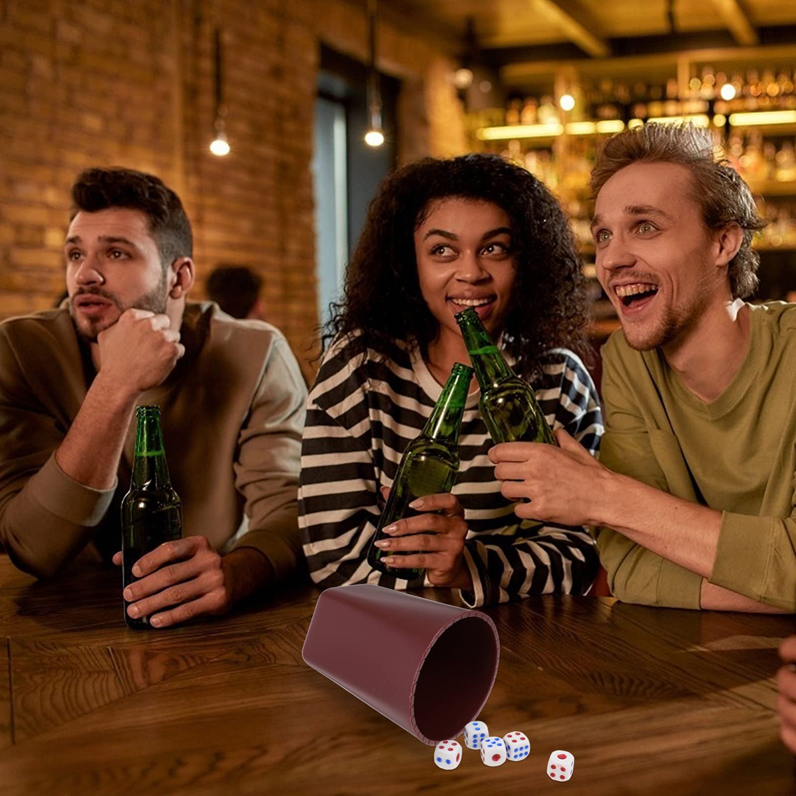 IMIKEYA 4-Piece Professional Dice Cup Set - Plastic Dice Shakers & Holders for Liars Dice Board Games, Casino Nights, Bar & KTV Entertainment - Perfect for Game Nights, Parties & Family Gatherings