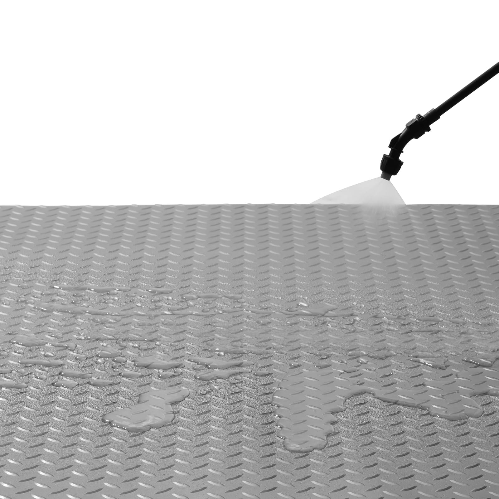 VEVOR 19 x 4.9 FT PVC Garage Floor Mat with Non-Slip Diamond Texture - 93.65 sq.ft Coverage - Heavy Duty Garage Flooring Roll for Cars, Gyms, Boats & Trailers - Gray - Perfect for Workshop Protection & Vehicle Parking