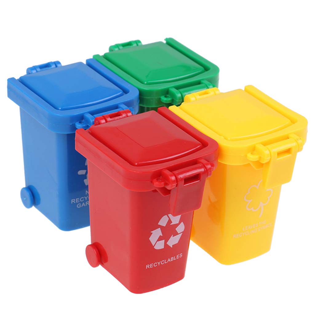 4-Piece Mini Trash Can Set - Small Garbage Bin for Peony Parrot Intelligence Training | Perfect for Bird Cages, Pet Training & Home Organization