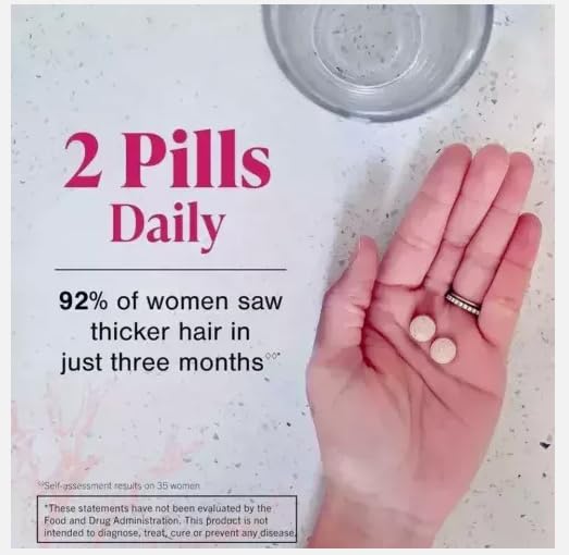 Best Hair Growth Supplements for Women - 180 Tablets (90 Day Supply) | Promotes Thicker & Longer Hair | Perfect for Thinning Hair & Hair Loss Prevention