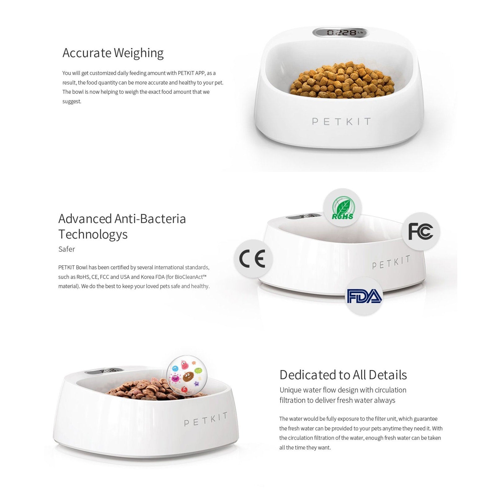 PETKIT Fresh Smart Antibacterial Digital Scale Pet Bowl for Dogs and Cats - Automatic Portion Control for Healthy Feeding at Home