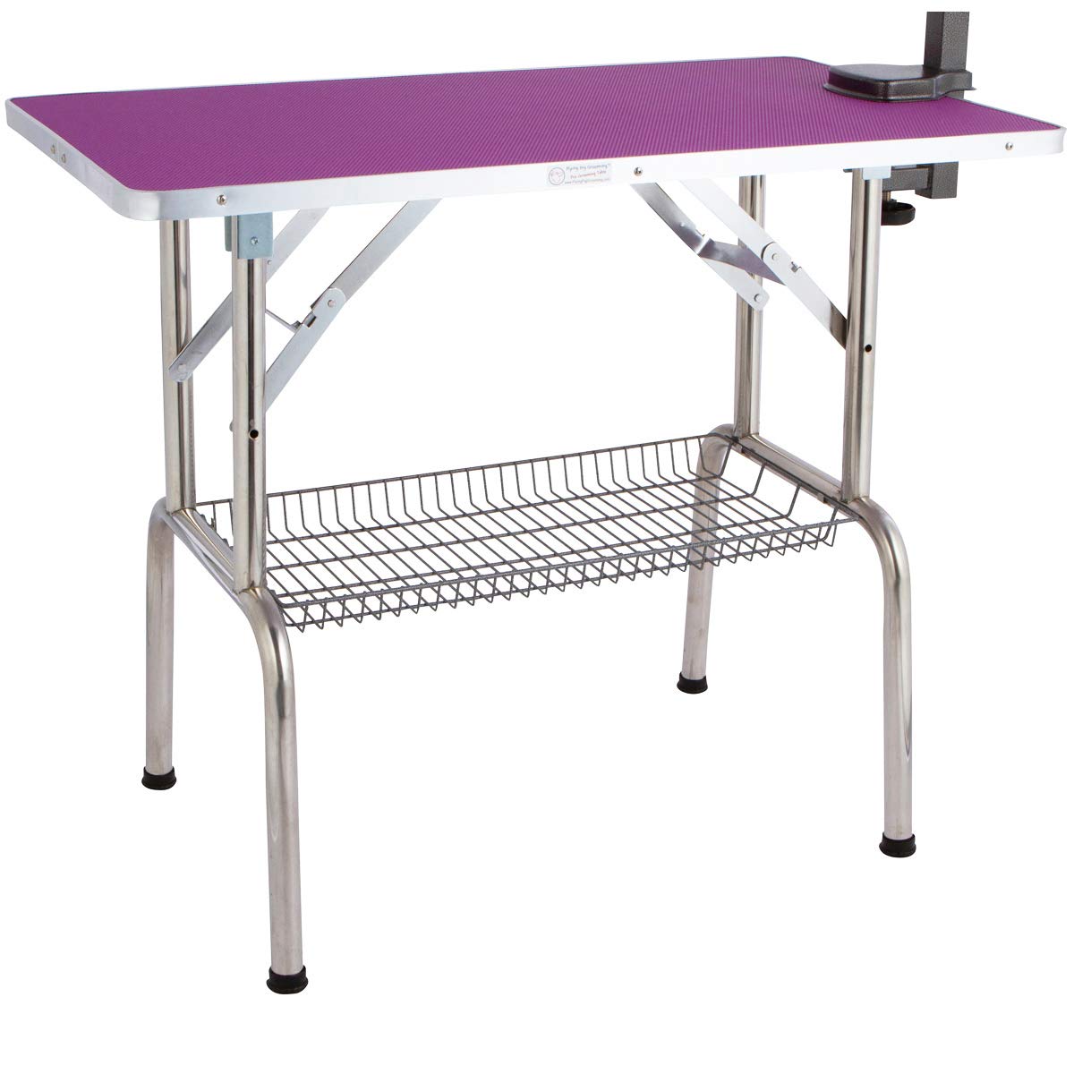 Flying Pig Purple Dog Grooming Table with Super Tough Grooming Arm - Medium Size for Professional Pet Grooming | Perfect for Home & Salon Use