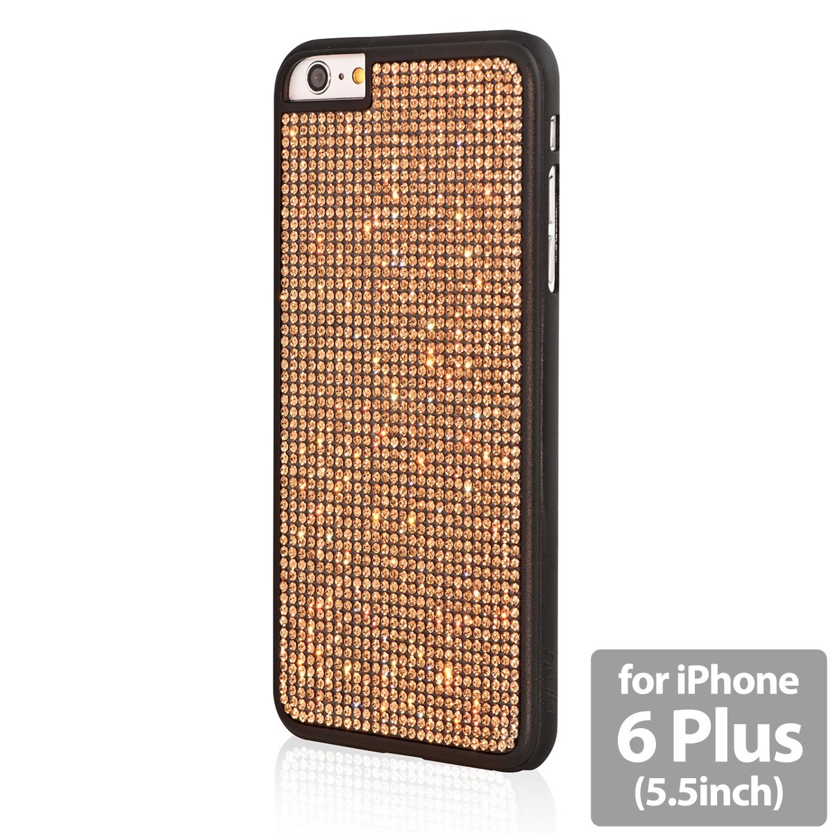 Genuine Crystal Case for iPhone 6 Plus - Black/Gold - Elegant Protection