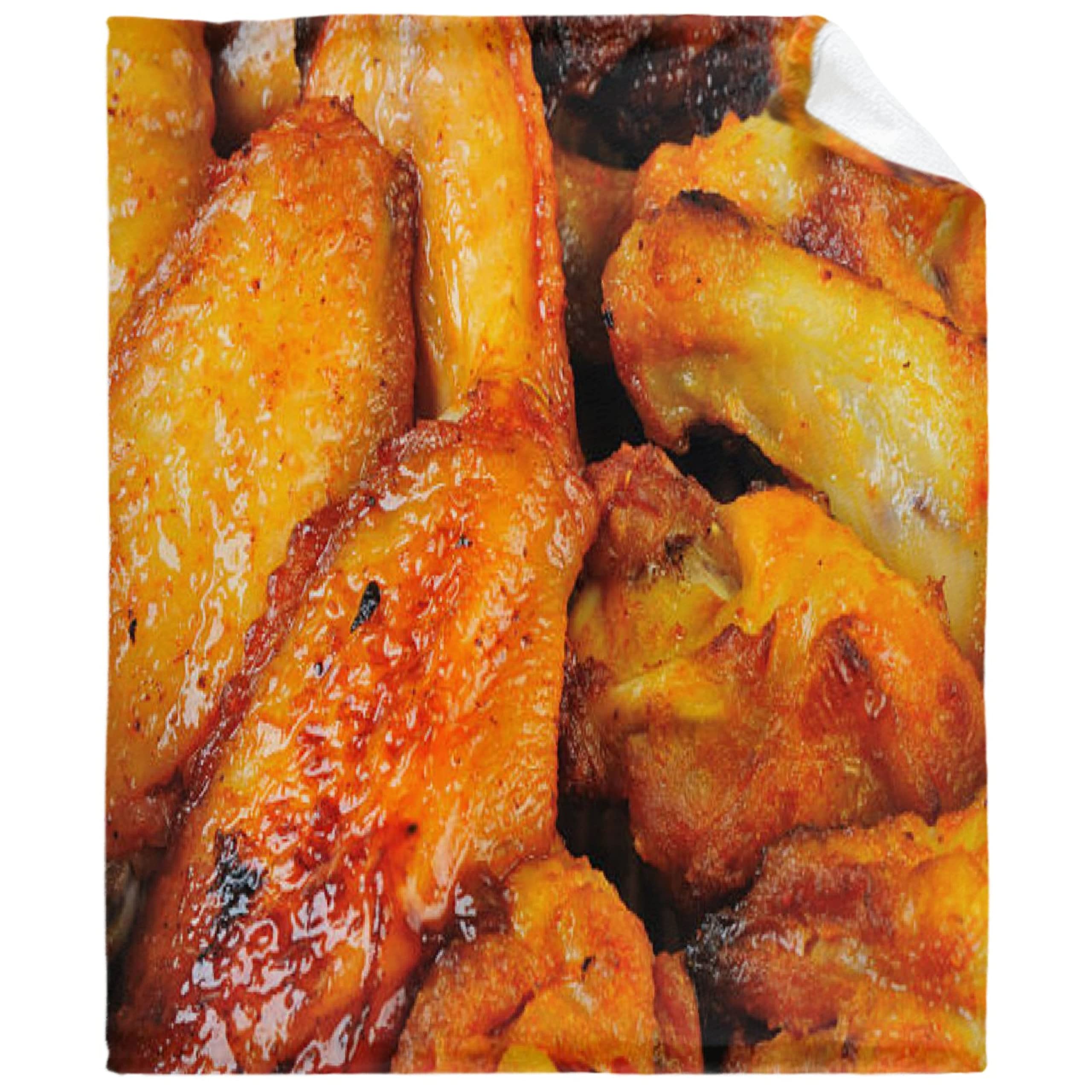 Funny Fried Chicken Wings Plush Fleece Throw Blanket - Soft Cozy Flannel Blanket for Women, Men, Kids & Family | XL Lightweight Warm Blanket for Sofa, Bed, Couch & Travel | Perfect Gift for Friends & Food Lovers