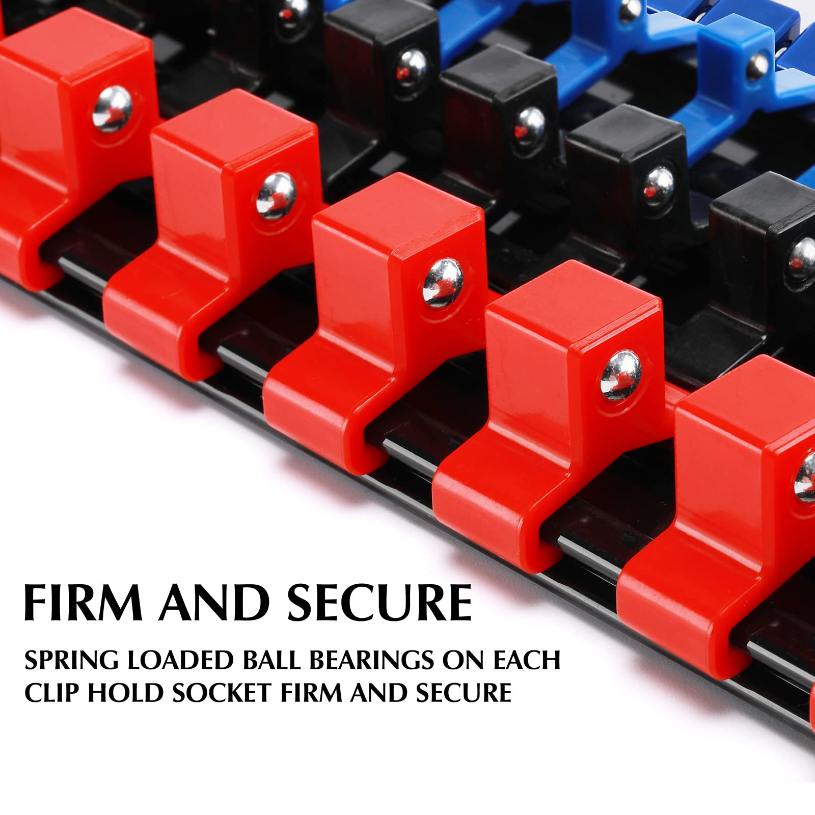 Premium 9-Piece ABS Socket Organizer Rail Set - 1/4