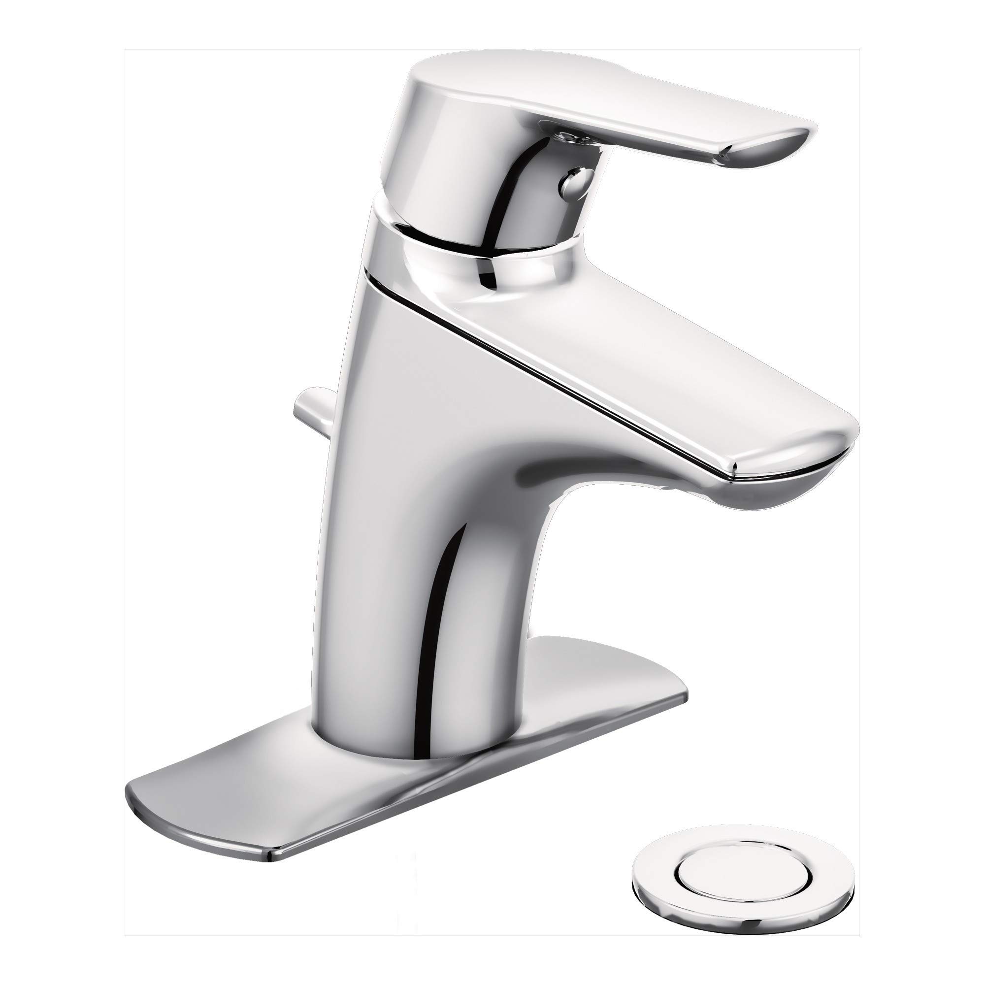 Moen 6810 Method One-Handle Low Arc Bathroom Faucet - Chrome Finish - Single Hole Installation - Perfect for Modern Bathroom Vanities & Powder Rooms