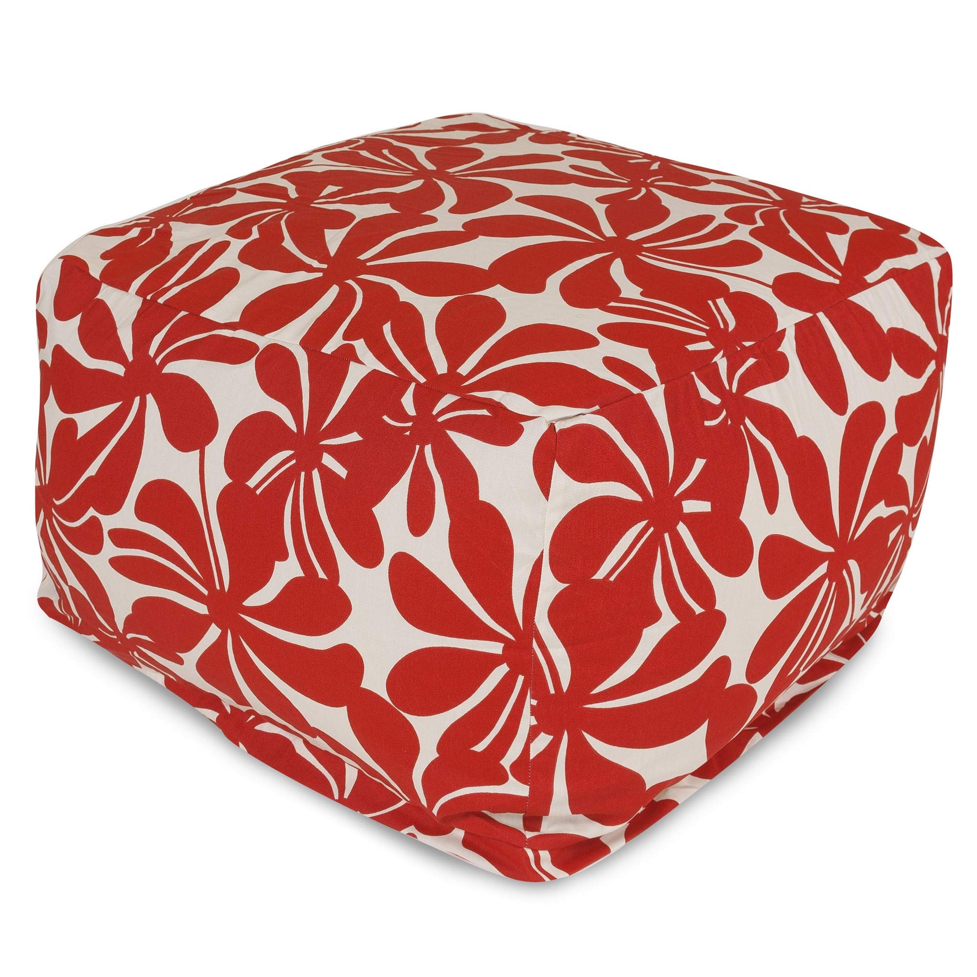 Majestic Red Plantation Ottoman - Large Footstool with Storage | Elegant Living Room Furniture for Home Decor | Perfect for Reading Nook, Bedroom Bench & Cozy Seating
