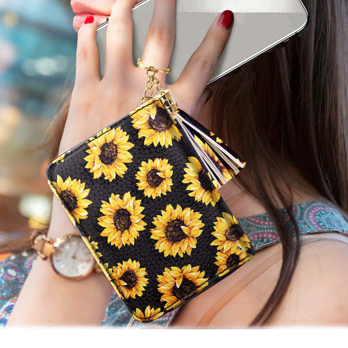 RFID Blocking Glitter Credit Card Holder for Women - Slim Small Wallet with Multiple Card Slots - Perfect for Travel, Shopping & Everyday Use