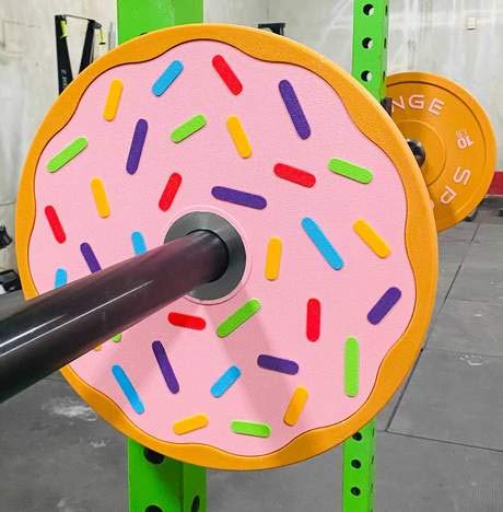 Fringe Sport Donut Weight Plates - Pair of Bumper Plates with Hard Chrome Plating & Stainless Steel Insert | Durable Polyurethane Low-Bounce Barbell Weights for CrossFit, Powerlifting & Home Gym Workouts