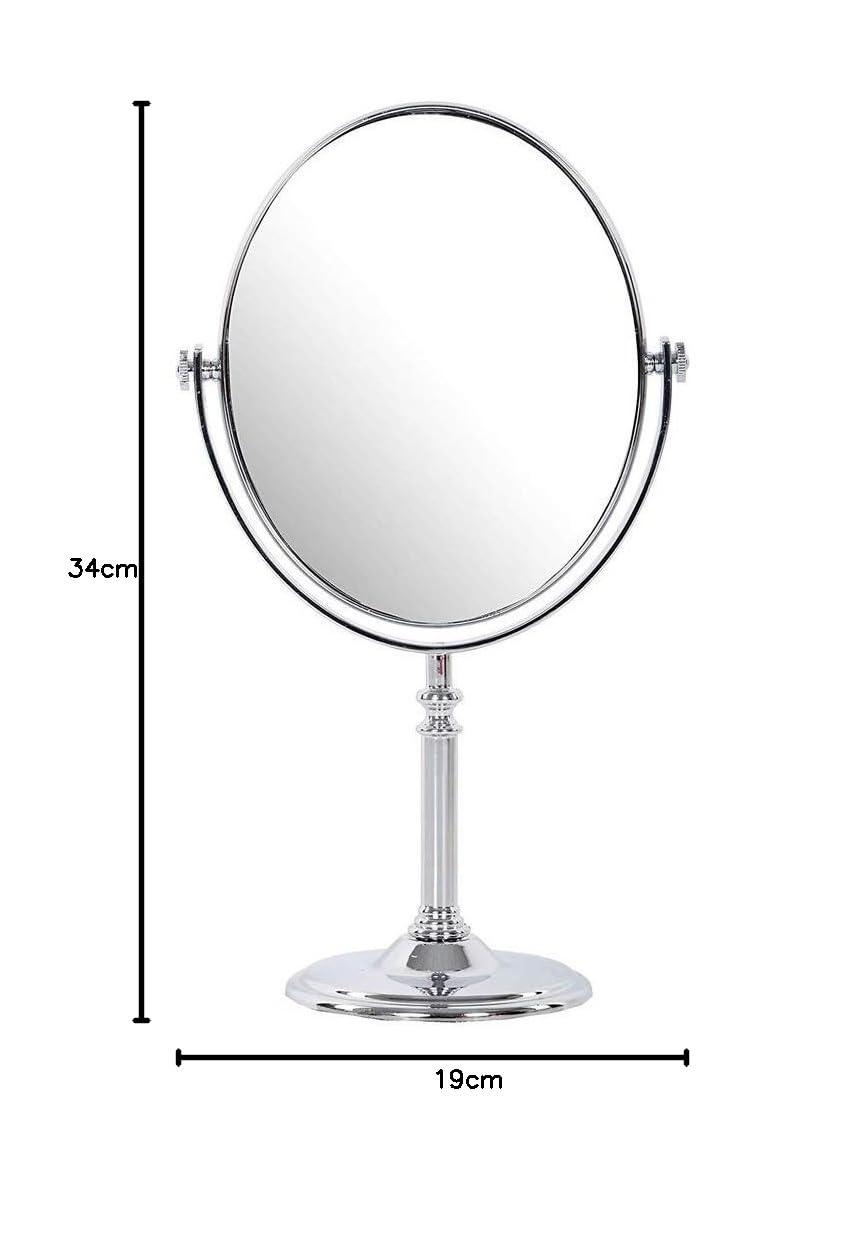 AASTIK 5X Magnifying Mirror - Large Two-Sided Swivel Vanity Mirror with Chrome Frame for Makeup & Skincare | Perfect for Bathroom, Dressing Table & Travel