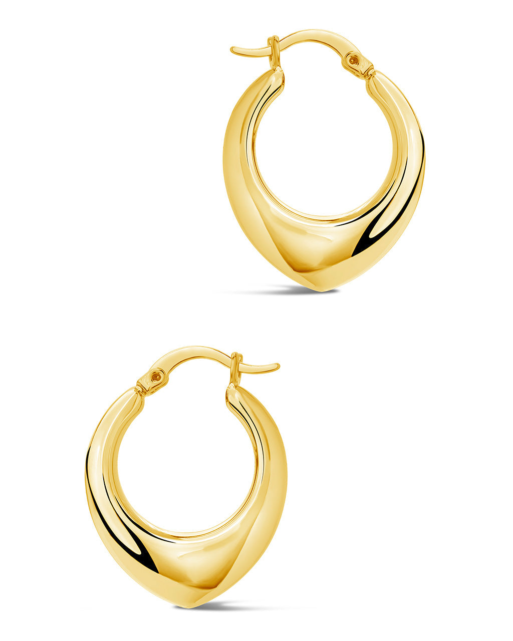 Indy Elongated Hoop Earrings - Trendy Gold Dangle Earrings for Women, Lightweight & Hypoallergenic | Perfect for Everyday Wear, Parties & Special Occasions