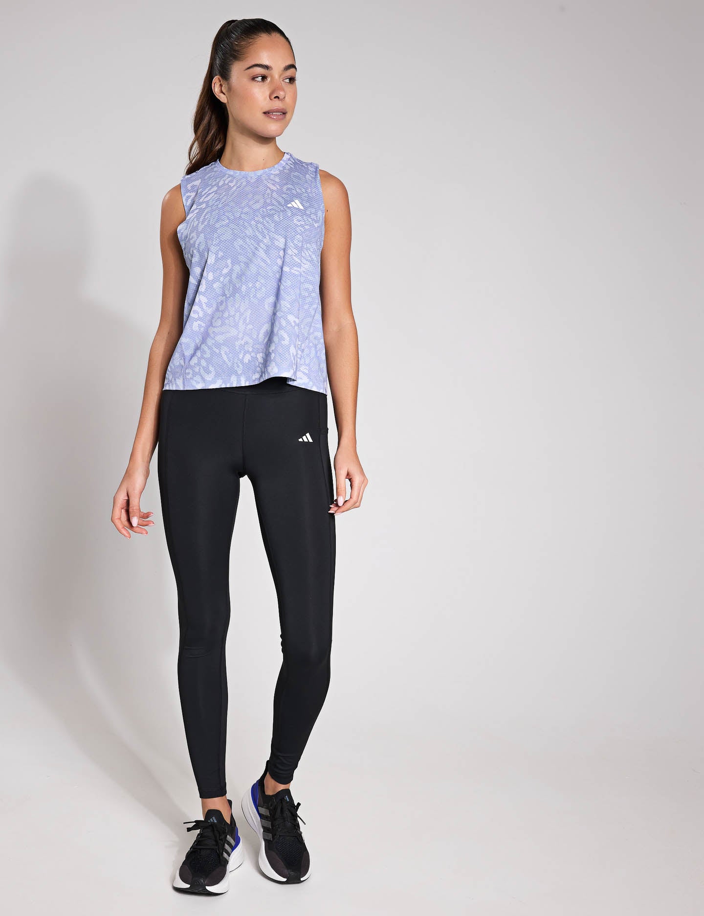 Own the Run CLIMACOOL 3 Stripes Tank Top - Dash Grey/Violet Tone - Breathable Running Shirt for Men & Women - Perfect for Gym, Jogging & Outdoor Sports