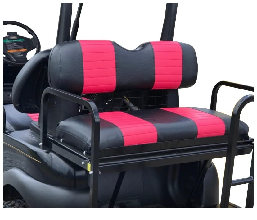 Premium Golf Cart Rear Facing Seat Cover Kit (2 Stripe) - 30 Color Options | Custom Handmade Waterproof Seat Covers | Durable UV Protection for Golf Carts | Perfect for Club Cars, EZGO & Yamaha Models | Ideal for Golf Courses, Resorts & Outdoor Events