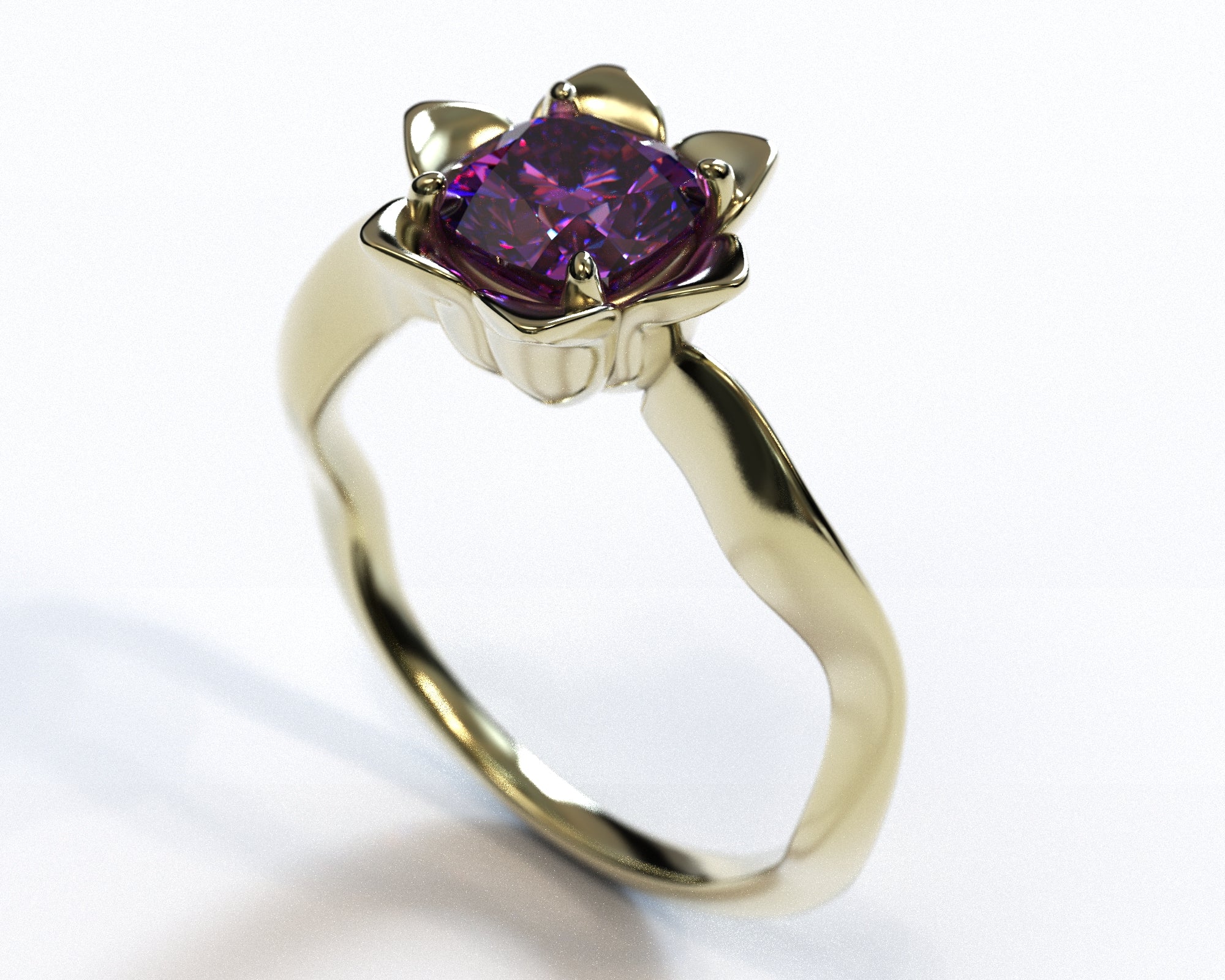 Exquisite Amethyst Cushion Cut Flower Engagement Ring for Women - Vintage Inspired Purple Gemstone Wedding Band - Perfect for Proposals, Anniversaries & Romantic Occasions