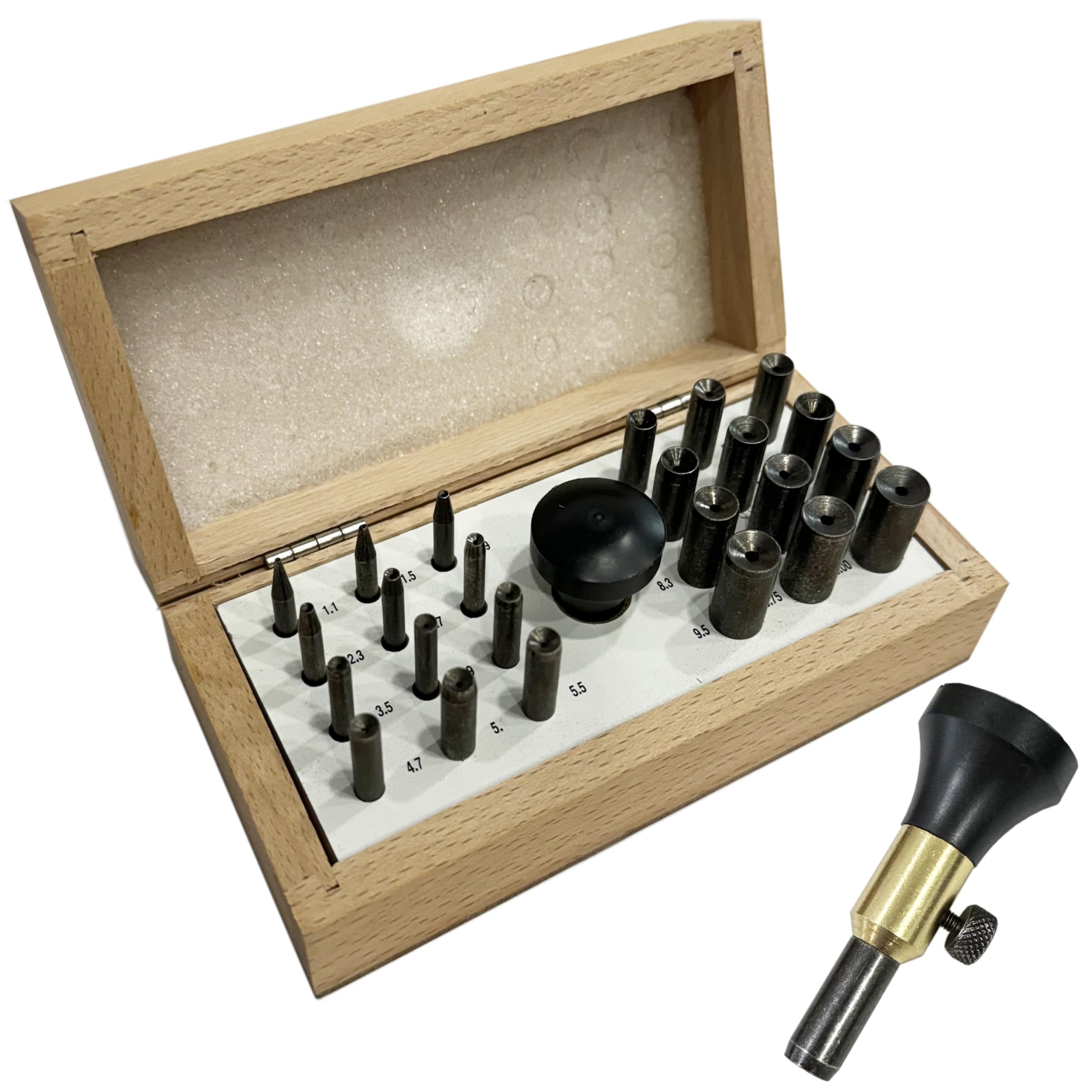 24-Piece Bezel Set for Jewelry Making - Round Punch Stone Setting Ring Tools for Jewelers (520) - Perfect for DIY Jewelry, Gemstone Setting, and Professional Jewelry Repair