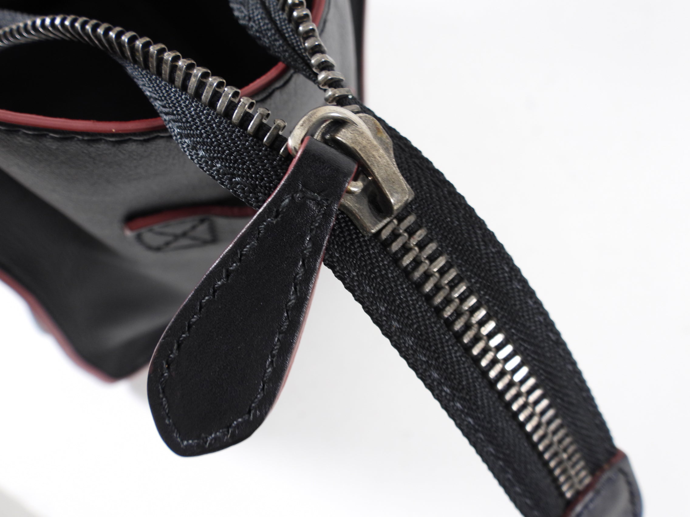 Celine Black and Red Leather Medium Phantom Tote Bag for Women - Luxury Designer Handbag for Work, Travel & Everyday Use
